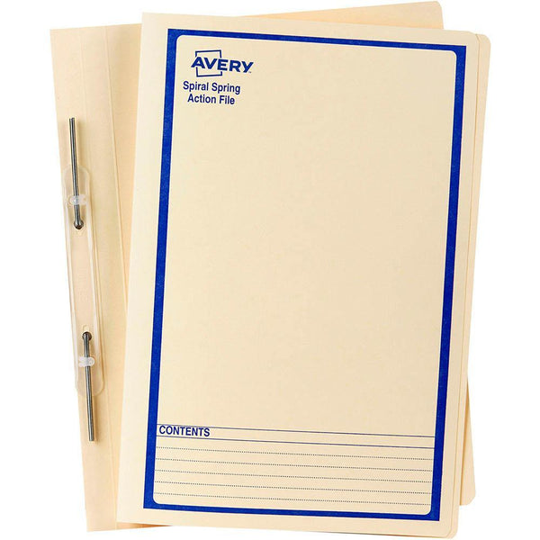 Avery 86524 Spiral Spring Action File Foolscap Blue On Buff 86524 - SuperOffice