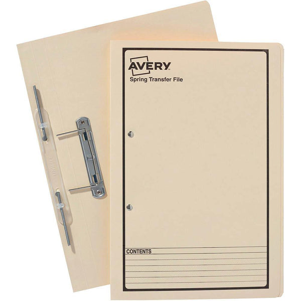 Avery 86804 Spring Transfer File Foolscap Buff Box 25 86804 (Box 25) - SuperOffice
