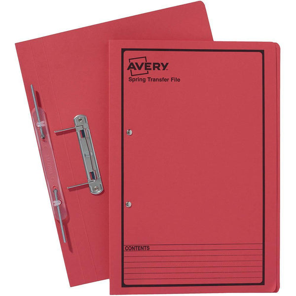 Avery 86814 Spring Transfer File Foolscap Red Box 25 86814 (Box 25) - SuperOffice