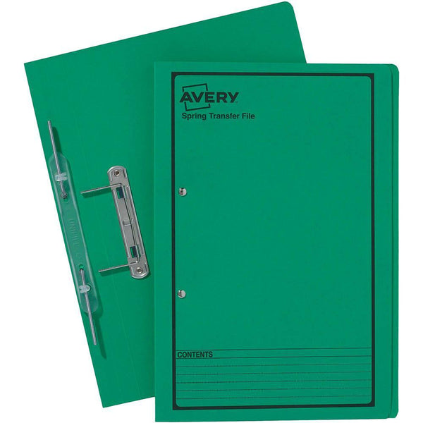 Avery 86834 Spring Transfer File Foolscap Green Box 25 86834 (Box 25) - SuperOffice