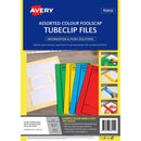 Avery 88452 Tubeclip File Foolscap Assorted With Black Print Pack 5 88452 - SuperOffice