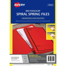 Avery 88544 Spiral Spring Action File Foolscap Red Pack 5 88544 - SuperOffice