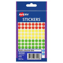 Avery 932291 Multi-Purpose Stickers Circle 8Mm Assorted Pack 416 932291 - SuperOffice