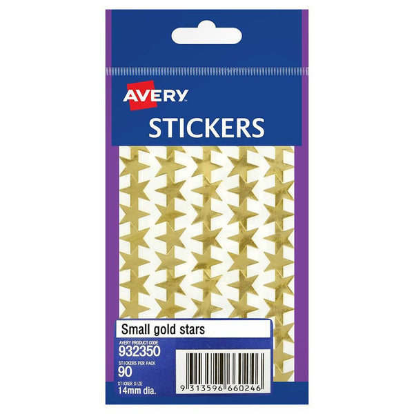 Avery 932351 Merit Star Stickers 14Mm Gold Pack 90 932350 - SuperOffice