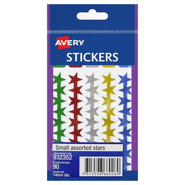 Avery 932352 Merit Star Stickers 14Mm Assorted Pack 90 932352 - SuperOffice