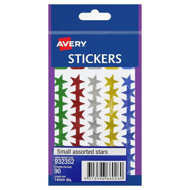 Avery 932352 Merit Star Stickers 14Mm Assorted Pack 90 932352 - SuperOffice
