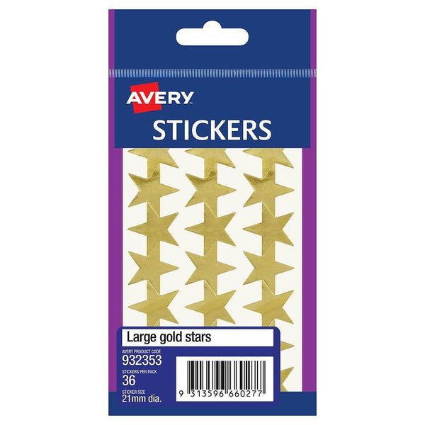Avery 932353 Merit Star Stickers 21Mm Gold Pack 36 932353 - SuperOffice