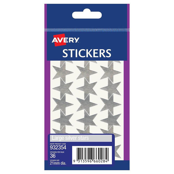 Avery 932354 Merit Star Stickers 21Mm Silver Pack 36 932354 - SuperOffice
