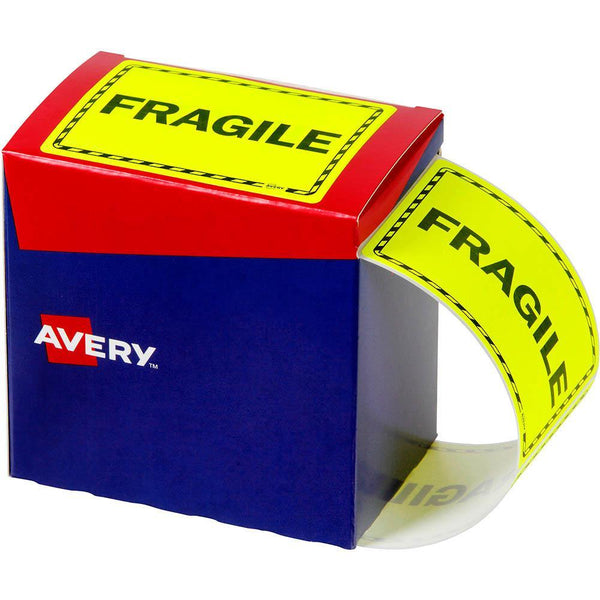 Avery 932602 Message Label Fragile 75 X 99.6Mm Fluoro Yellow Pack 750 932602 - SuperOffice