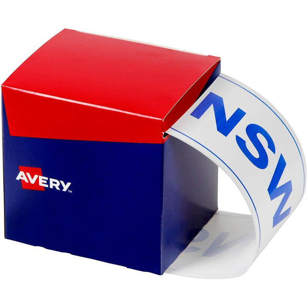 Avery 932606 State Identification Labels Nsw 100 X 150.4Mm White Pack 500 932610 - SuperOffice