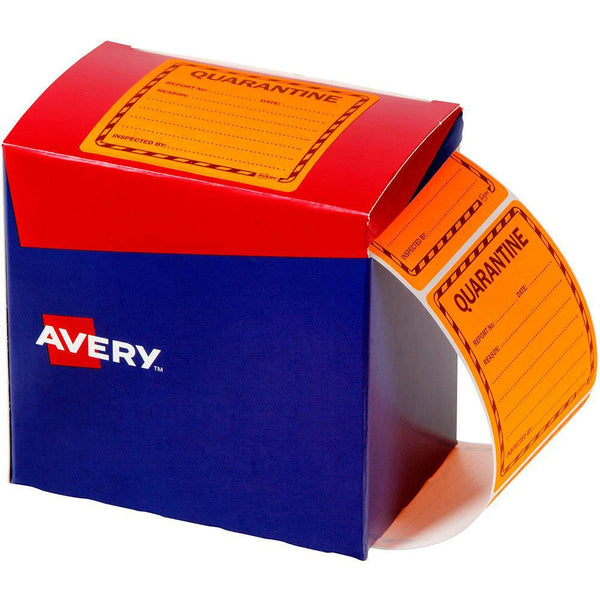 Avery 932621 Message Label Quarantine 75x74.2mm Fluoro Orange Pack 1000 932621 - SuperOffice