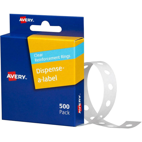 Avery 934241 Reinforcement Rings Clear Vinyl Pack 500 934241 - SuperOffice
