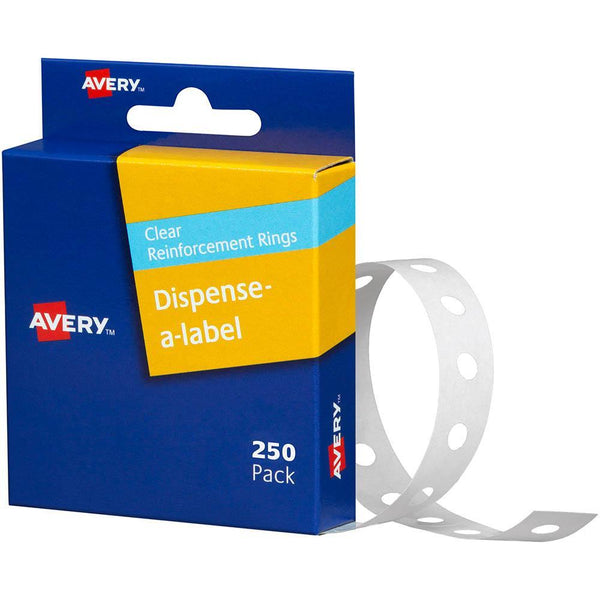 Avery 934242 Reinforcement Rings Vinyl Clear Pack 250 934242 - SuperOffice