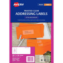 Avery 936005 J8563 Inkjet Label 99.1 X 38.1Mm 14Up Clear With Matt Finish Pack 25 936005 - SuperOffice