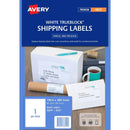 Avery 936020 J8167 Trueblock Shipping Label Inkjet 1Up Pack 25 936020 - SuperOffice