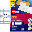 Avery 936058 J8157 Quick Peel Address Label Inkjet 33/Page White Pack 50 Sheets 936058 - SuperOffice