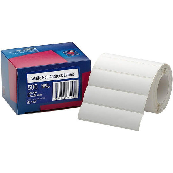 Avery 937107 Address Label 89 X 24Mm Roll White Box 500 937107 - SuperOffice