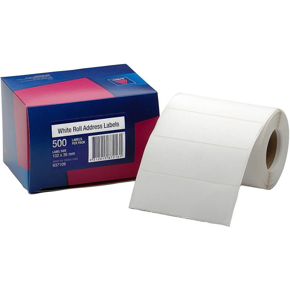 Avery 937109 Address Label 102 X 36Mm Roll White Box 500 | SuperOffice