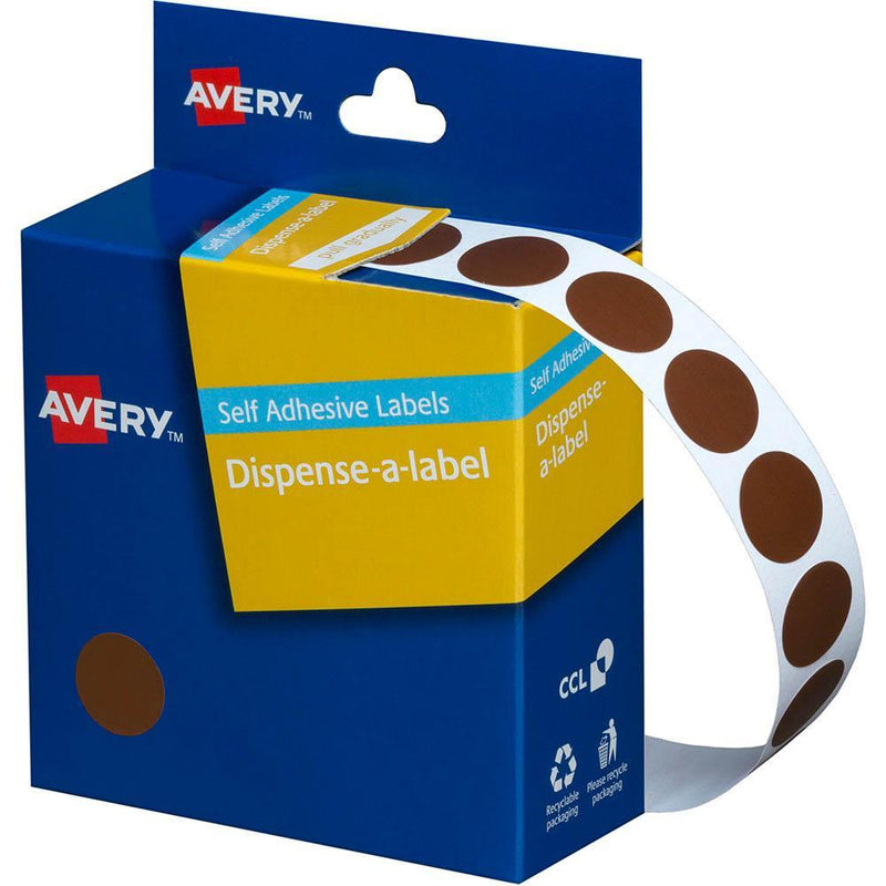 Avery 937237 Round Label Dispenser 14Mm Brown Box 1050 937237 - SuperOffice