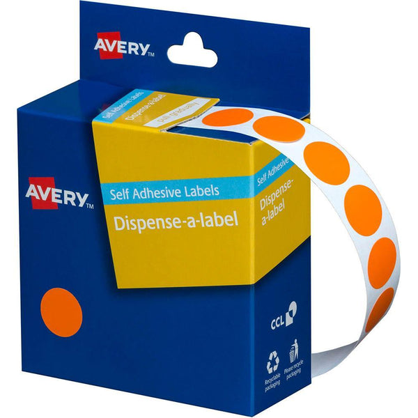 Avery 937240 Round Label Dispenser 14Mm Orange Box 1050 937240 - SuperOffice