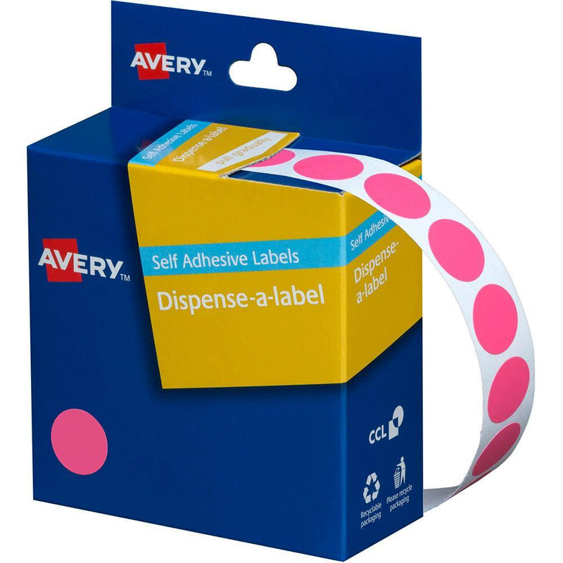 Avery 937241 Round Label Dispenser 14Mm Pink Box 1050 937241 - SuperOffice