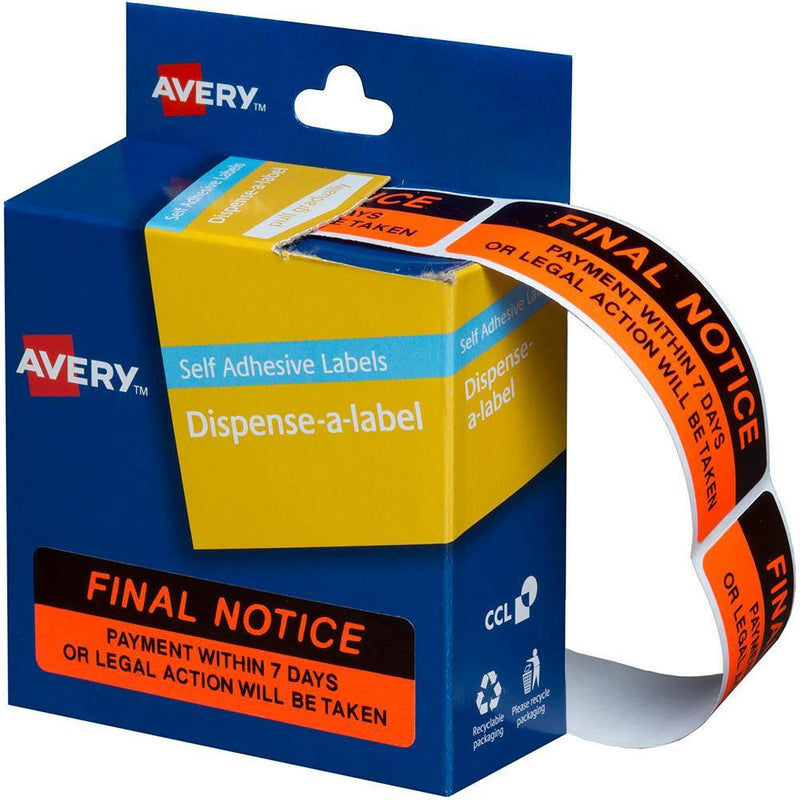 Avery 937260 Message Labels Final Notice 19 X 64Mm Box 125 937260 - SuperOffice