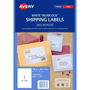 Avery 952007 L7167 Trueblock Shipping Label Laser 1Up White Pack 20 952007 - SuperOffice