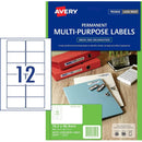 Avery 959023 L7671 Video Face Labels 12/Page Laser White Pack 300 959023 - SuperOffice