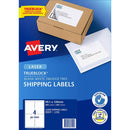 Avery 959030 L7169 Laser Labels Parcel 4Up White Pack 100 959030 - SuperOffice