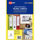 Avery 959035 L7171 Laser Labels Lever Arch 4Up White Pack 25 959035 - SuperOffice