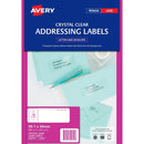 Avery 959050 L7562 Crystal Clear Address Label Laser 16Up Clear Pack 25 959050 - SuperOffice