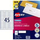 Avery 959061 L7156 Quick Peel Address Label Sure Feed Laser 45/Sheet White Pack 100 959061 - SuperOffice