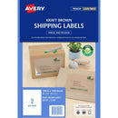 Avery 959125 L7168 Shipping Label Laser 2Up Kraft Brown Pack 20 959125 - SuperOffice