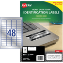 Avery 959201 L6009 Heavy Duty Laser Labels Silver 48/Sheet Pack 20 959201 - SuperOffice