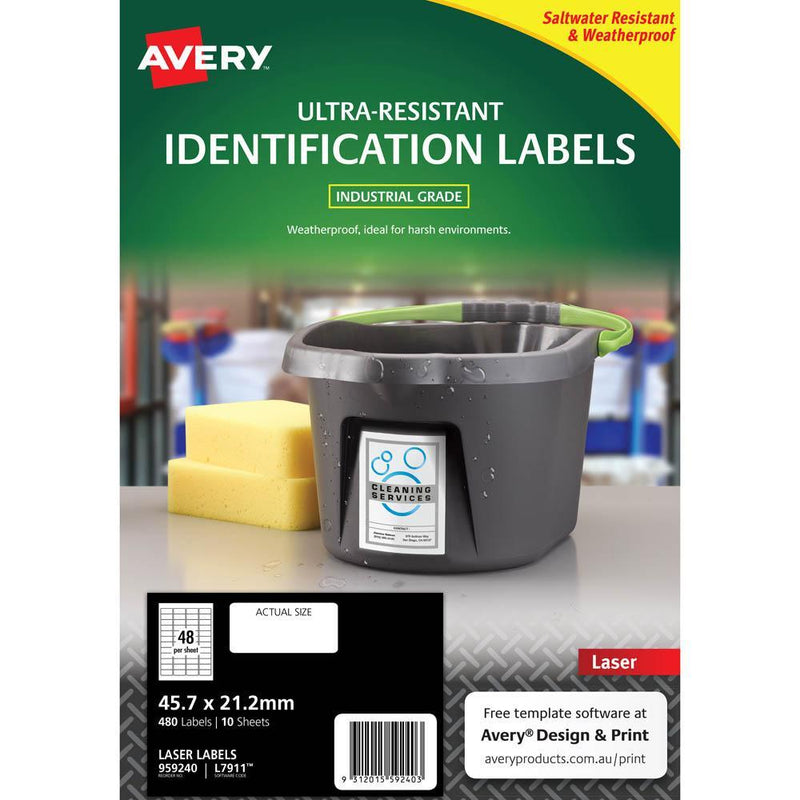 Avery 959240 Ultra-Resistant Outdoor Labels 45.7 X 21.2Mm White Pack 10 959240 - SuperOffice
