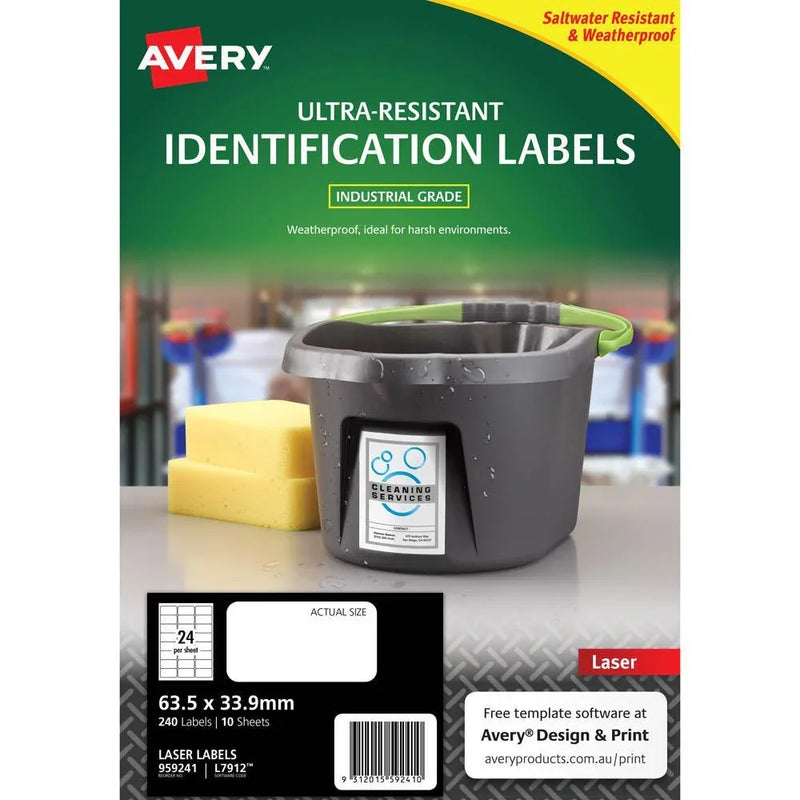 Avery 959241 Ultra-Resistant Outdoor Labels 63.5x33.9mm White Pack 10 959241 - SuperOffice