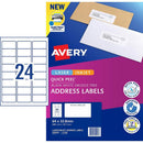 Avery 959418 L7159 Quick Peel Address Label With Sure Feed Laser 24Up White Pack 10 959418 - SuperOffice