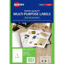 Avery 959770 L7167Cl Multi-Purpose Photo Quality Label Laser 1Up Matt White Pack 20 959770 - SuperOffice