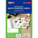 Avery 959772 L7163Cl Multi-Purpose Photo Quality Label 14Up Matt White Pack 20 393290 - SuperOffice