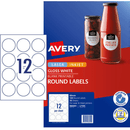 Avery 980001 L7105 Labels Round 12/Page White Glossy Pack 120 980001 - SuperOffice
