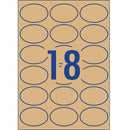 Avery 980018 L7103 Oval Label Kraft Brown Pack 270 980018 - SuperOffice