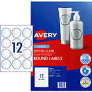 Avery 980022 L7114 Crystal Clear Round Label 12Up Clear Pack 10 980022 - SuperOffice