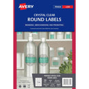 Avery 980022 L7114 Crystal Clear Round Label 12Up Clear Pack 10 980022 - SuperOffice