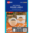 Avery 980029 L7092 Round Kraft Label 12Up 60Mm Dia White Pack 15 980029 - SuperOffice