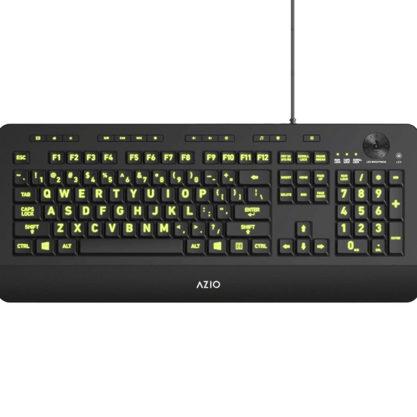 AZIO KB506 Large Font Letters Print 5-Colour Backlit Wired Keyboard Easy To See KB506 - SuperOffice