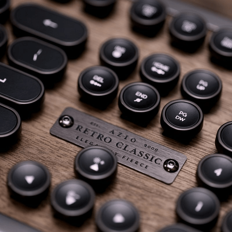 Azio Retro Classic Wired Keyboard Full Size Typewriter Style Elwood MK-RETRO-W-01-US - SuperOffice
