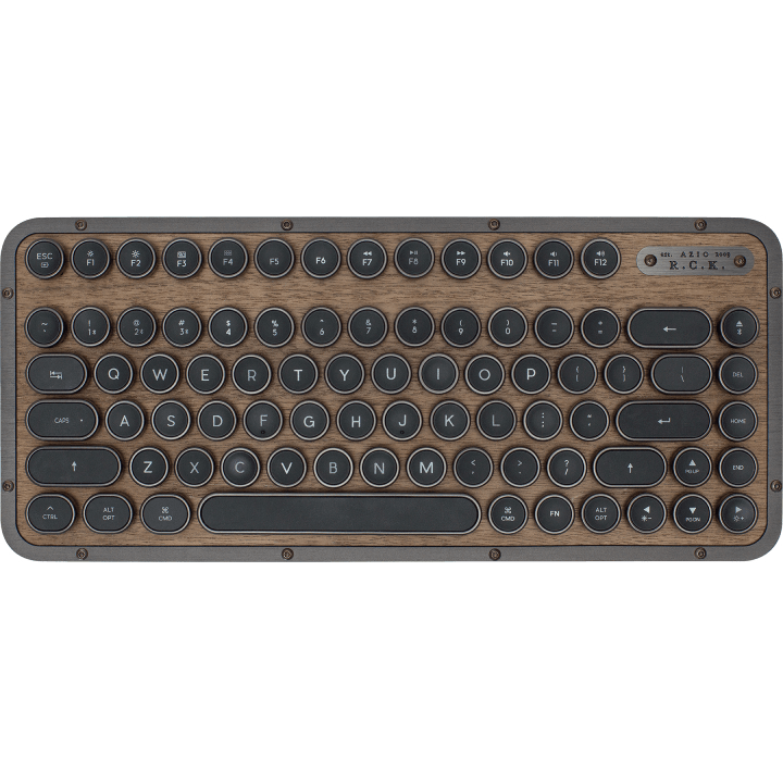 Azio Retro Classic Wireless Keyboard TKL Compact Typewriter Style Wrist Rest Elwood MK-RCK-W-01-US - SuperOffice
