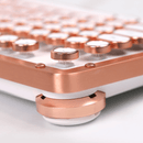 Azio Retro Posh Wired Mechanical Keyboard Full Size Typewriter Style Copper White MK-RETRO-L-02-US - SuperOffice