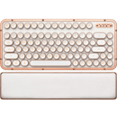 Azio Retro Posh Wireless Mechanical Keyboard TKL Compact Typewriter Style Wrist Rest Copper White MK-RCK-L-02-US - SuperOffice