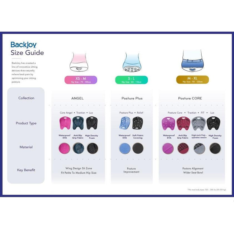 BackJoy SitSmart Posture Core UpRight Ergonomic Seating Correction Onyx BJSST001 - SuperOffice